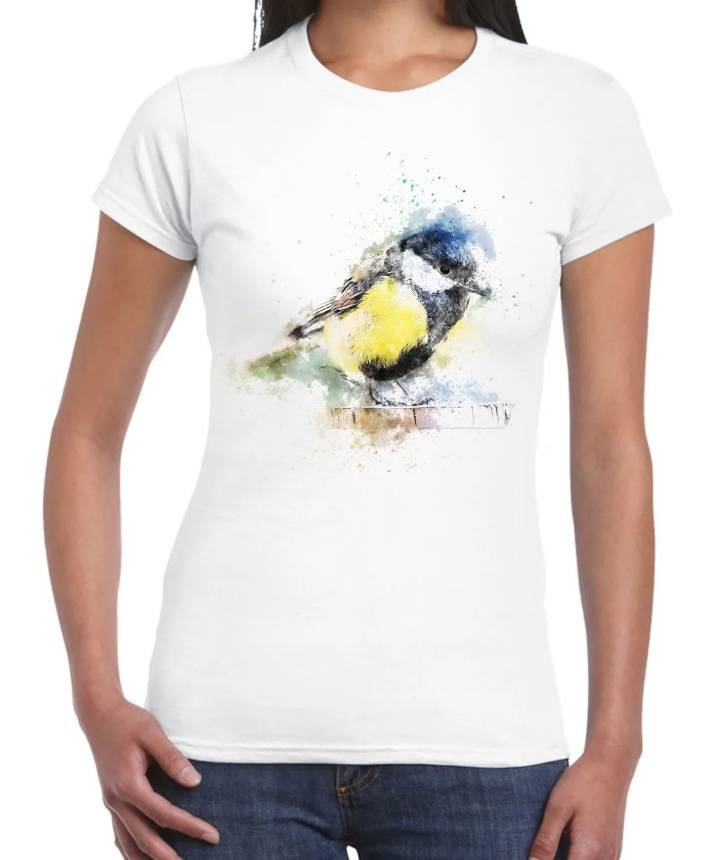 

Blue Tit Bird Animal Design Drawing Women's T Shirt