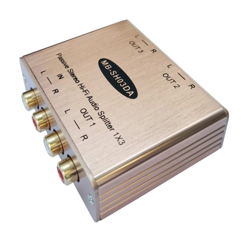 Distribuidor de Áudio Estéreo de Isolamento de Áudio Hi fi de Áudio Rca de Áudio 3 ch Passiva Splitter Estéreo Analógico Divisor Splitter