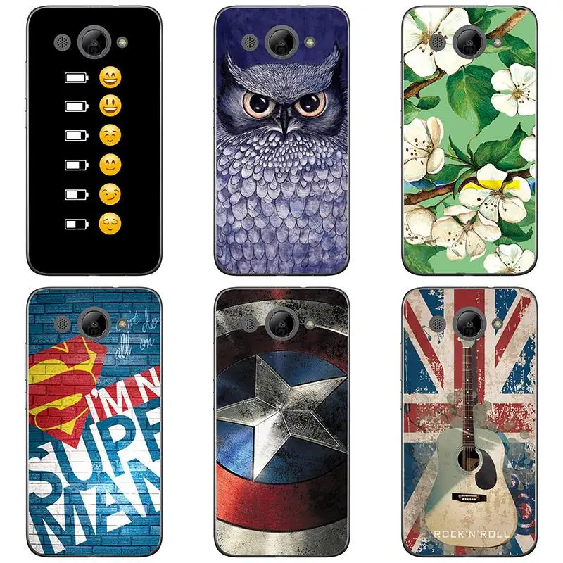 Soft Silicon phone case cover For Huawei Y3 2017 shell Colorful printing design Painted TPU Flower |