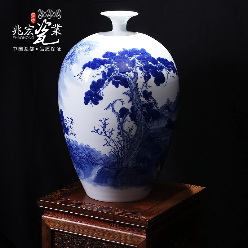 

Jingdezhen ceramics painted blue and white porcelain vase living room TV cabinet decoration Home Furnishing porcelain ornaments