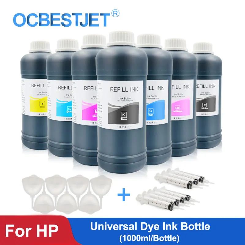 

1000ml/Bottle Refill Dye Ink For HP 21 22 302 178 655 364 711 920 932 934 950 951 952 953 954 955 970 Printer Ink Dye Ink For HP