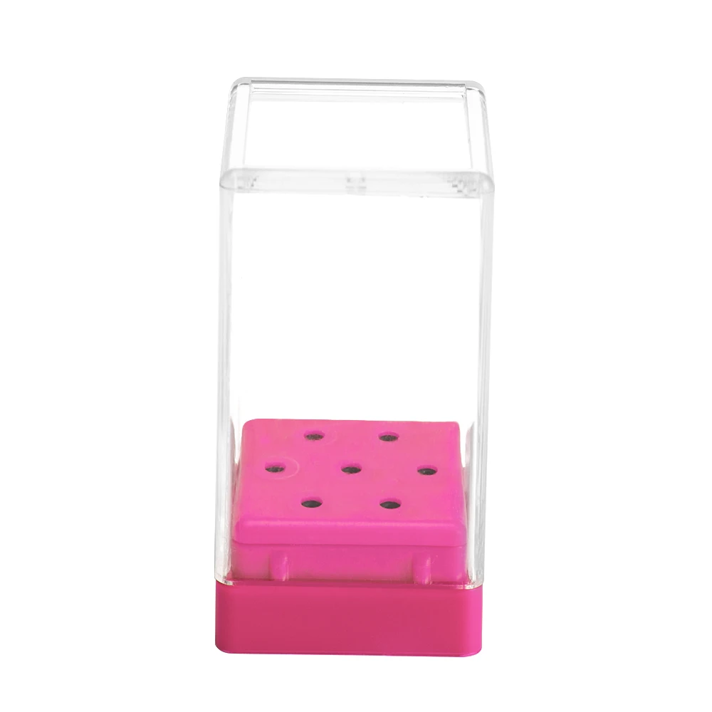 Dmoley держатель для сверл для ногтей, 3 цвета, коробка для хранения бурильных бит, подставка для дисплея, коробка для сверл для ногтей, контейнер-Органайзер - Цвет: pink