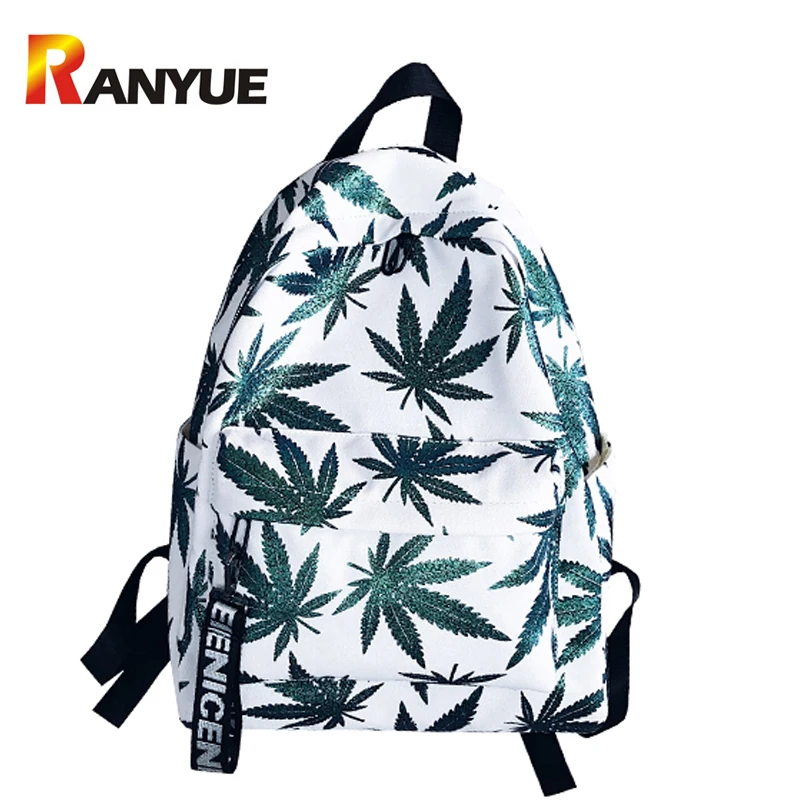 

Fashion Printing Leaf Women Backpack Waterproof Canvas Backpack For Teenager Girls Boy Schoolbag Travel Bag Laptop Backpack Male