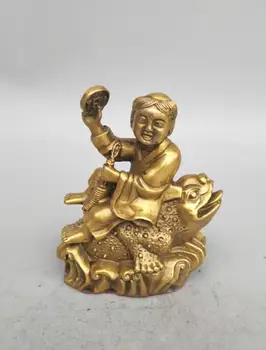 

China seiko carving pure liu hai sit golden toad small statue