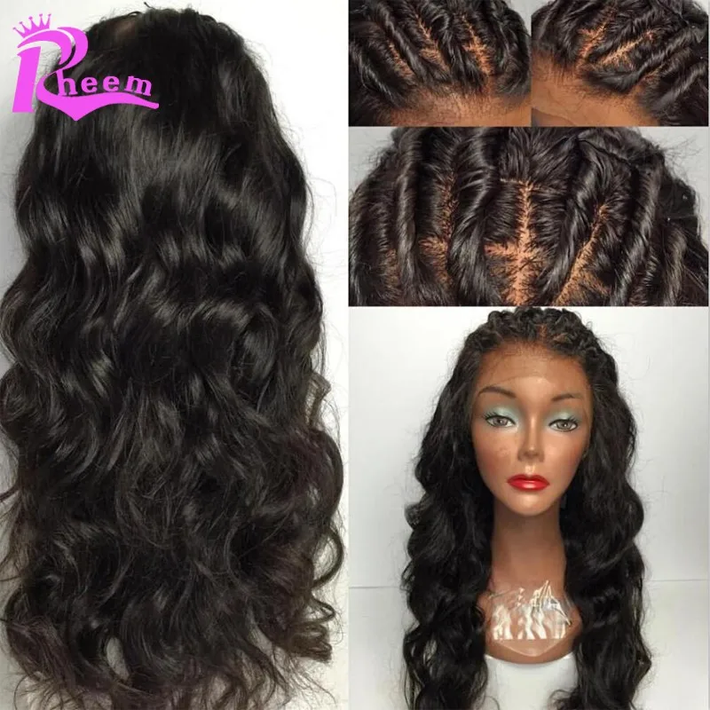 Wavy 100 Human Hair Wigs For African Americans Brazilian Full Lace Wigs