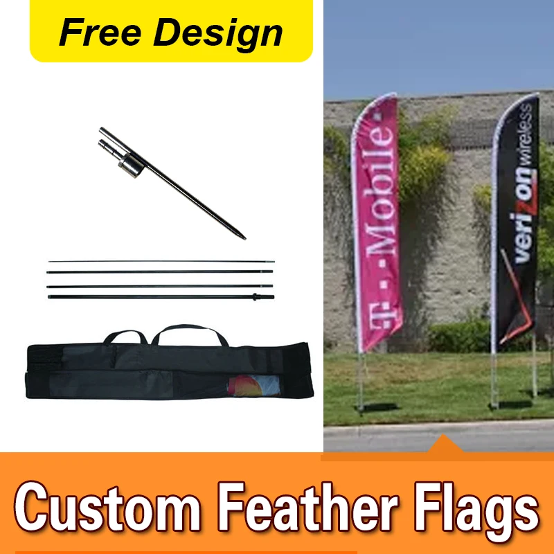 

Free Design Free Shipping Single Sided In-ground Spike Feather Banners Flag Signs Advertising Sail Flag Banners Sail Banners