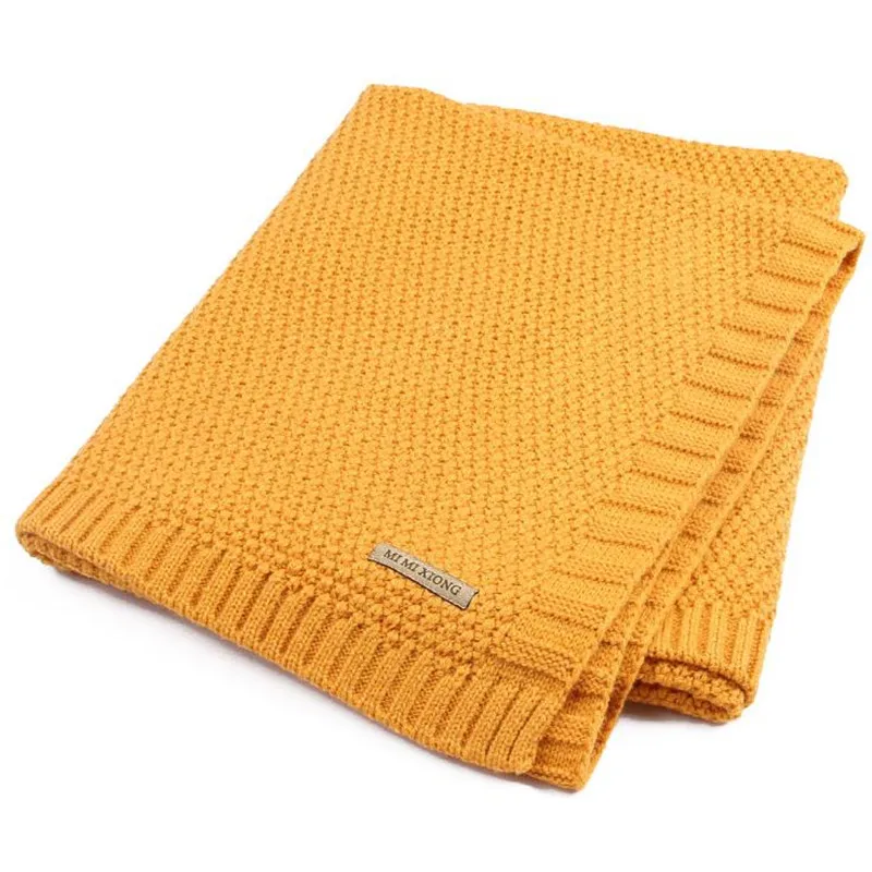 

Newborn Baby Blanket Knitted 100*80cm Baby Swaddle Wrap Toddler Infant Bedding Quilt Used in Stroller Sofa and Bed
