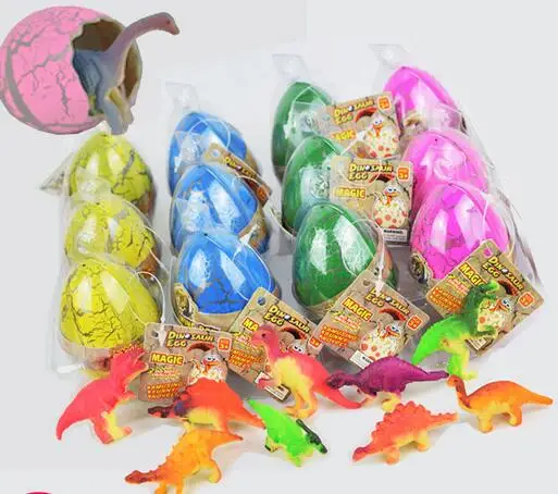 

2pcs/lot Big size 5x7cm Kids Child Gag Toy Magic Inflatable Hatching Dinosaur Add Water Growing Dino Eggs