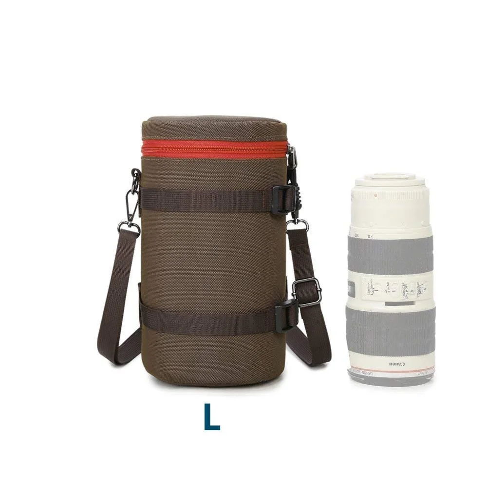 DULUDA портативный толстый мягкий сумка для объектива камеры защитный водостойкий прочный объектив сумка для Canon Nikon sony DSLR чехол для объектива - Цвет: Brown-L
