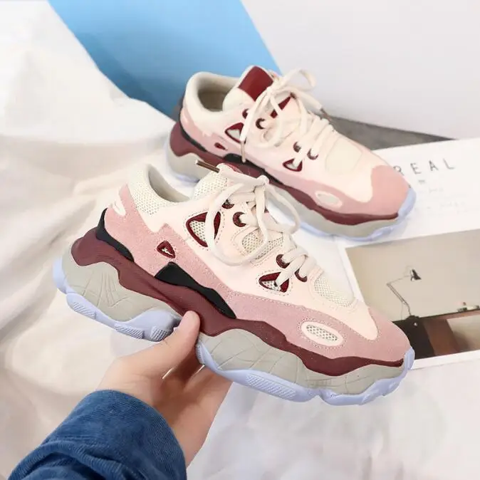 Women Chunky Sneakers Fashion Dad Casual Shoes Spring Autumn Platform Ladies Shoes Chunky Thick Sole Shoes AS55