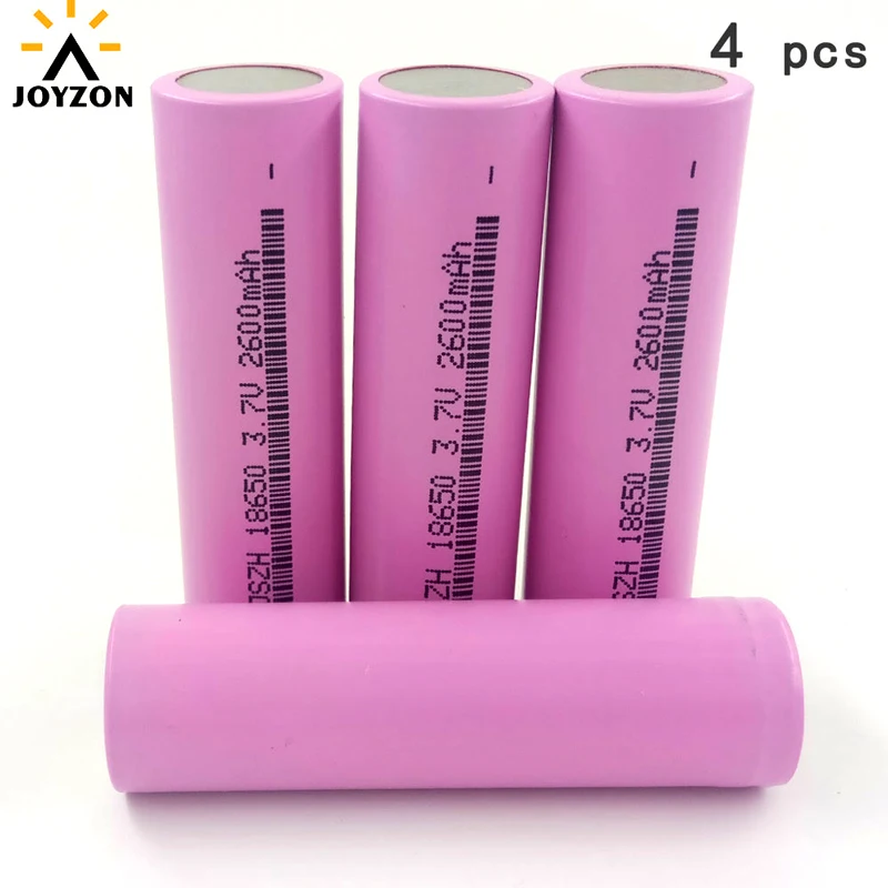 4 Pcs 3.7V 2600mAh 100 Original 18650 Rechargeable li ion 3.7 v