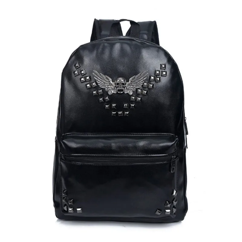 Retro Rivet Backpacks 2019 Hip Hop PU Leather Men's Backpacks Vintage