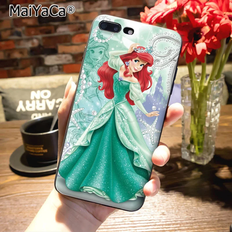 MaiYaCa Принцесса Ариэль Русалочка Снежная принцесса роскошный чехол для телефона для iPhone 8 7 6S Plus X XS MAX XR 5S SE 11pro чехол - Цвет: 2