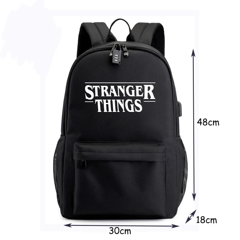 BPZMD Luminous Bag Multifunction USB Charging Stranger Things Travel Canvas Student Backpack For Teenagers Boys Girls School Bag