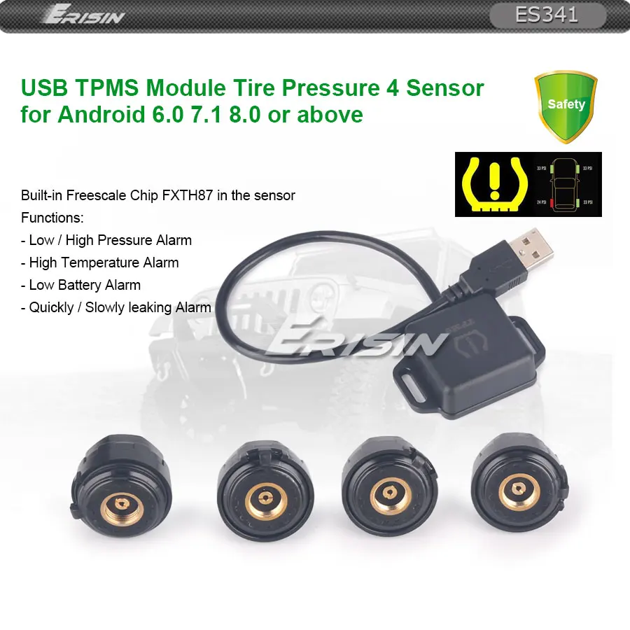 Erisin ES341 USB TPMS модуль монитор давления в шинах