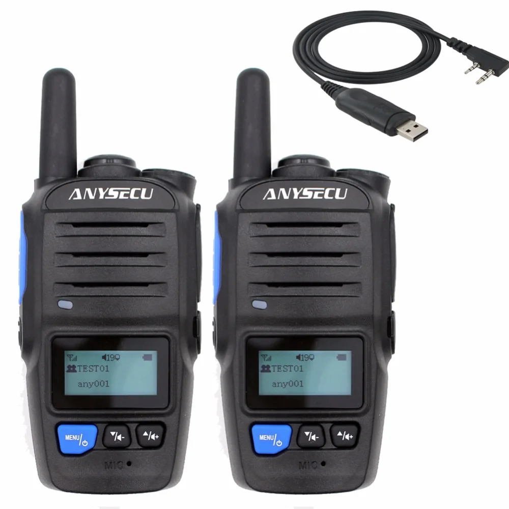 

2PCS ANYSECU 2G/3G WCDMA GSM Network Radio 3G-HD88 with GPS Work with Real-ptt + USB Programming Cable