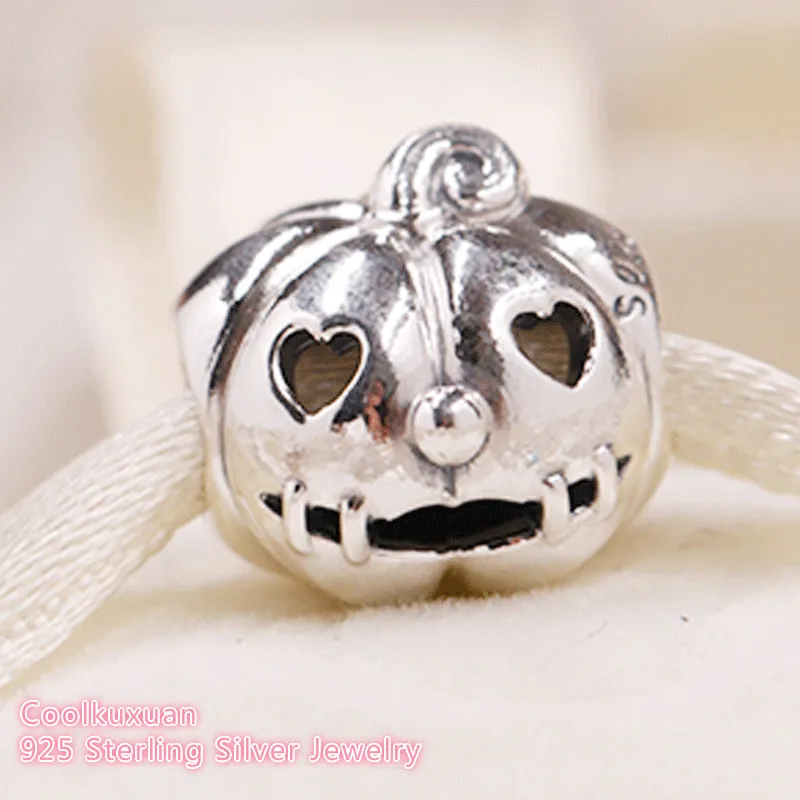 

2018 Autumn Original 100% 925 Sterling Silver Sweet Pumpkin Charm beads Fit Pandora Charms Bracelet DIY jewelry