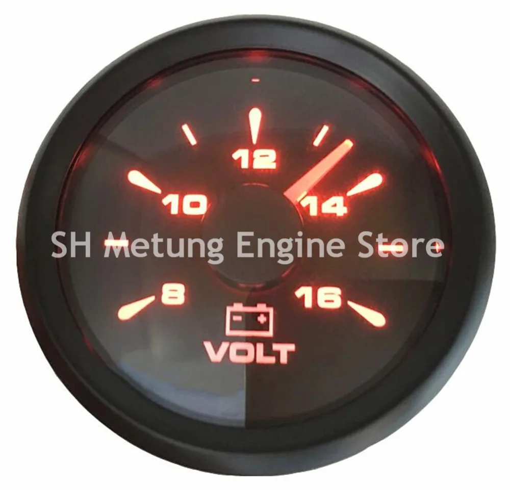 1pc 8 16Vdc Voltmeters Marine Voltage Gauges 52mm 316L Bezel Waterproof