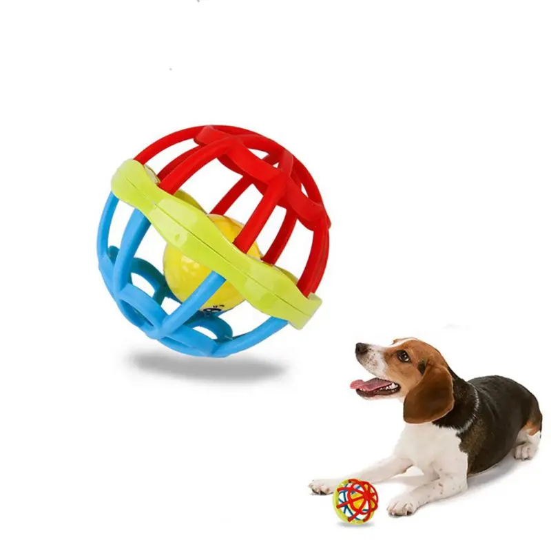 Питомец собачий мяч для игрушек чистка зубов жевательная игрушка для собак играть в молярные игрушки Мячи щенок укус стойкий звук мяч Jingle Bell Pet продукт