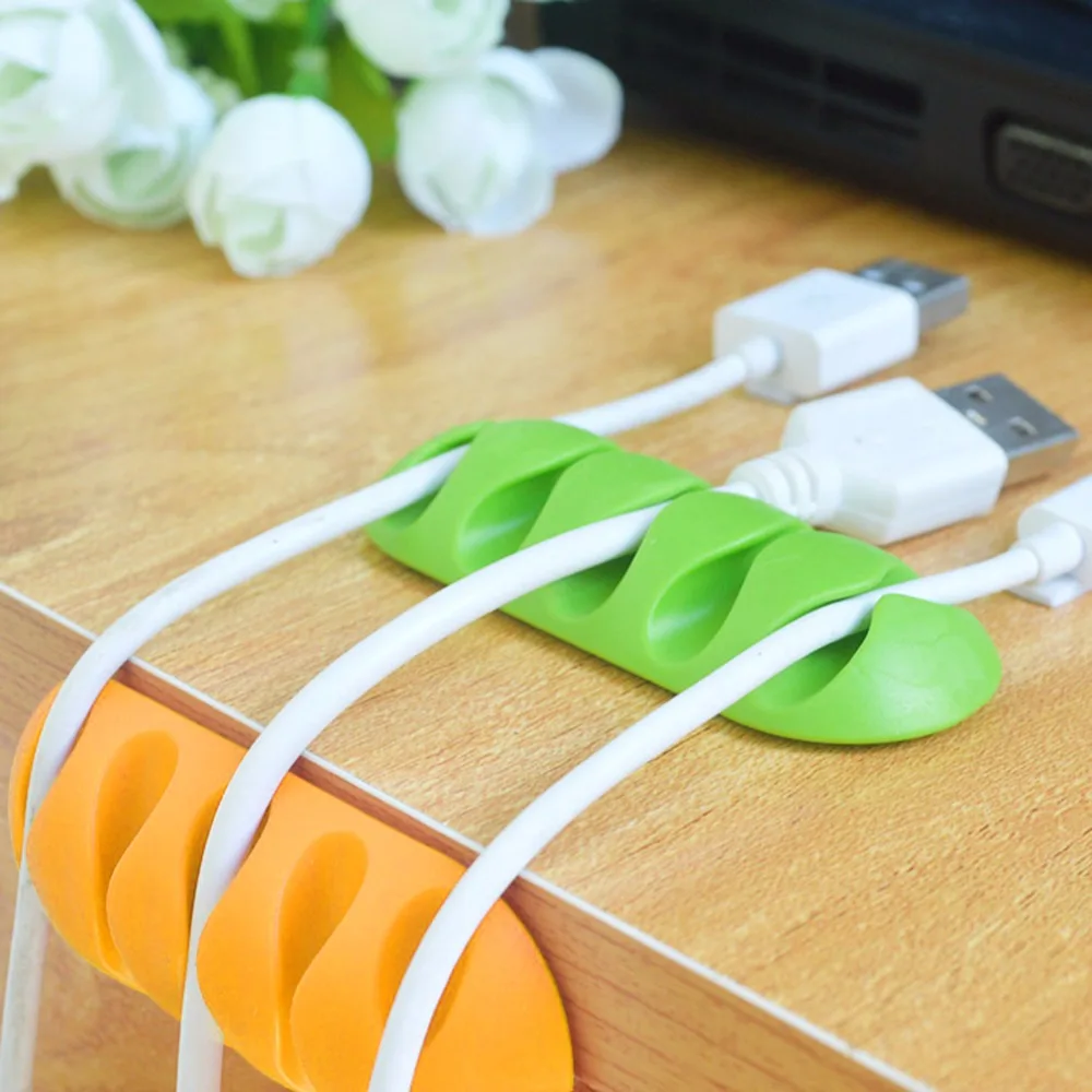 

Multifunctional 2PCS/SET Paste Type Wire Cord Cable Holder 5 Holes Wire Organizer Earphone Cables Line Fixer Divider Wholesale