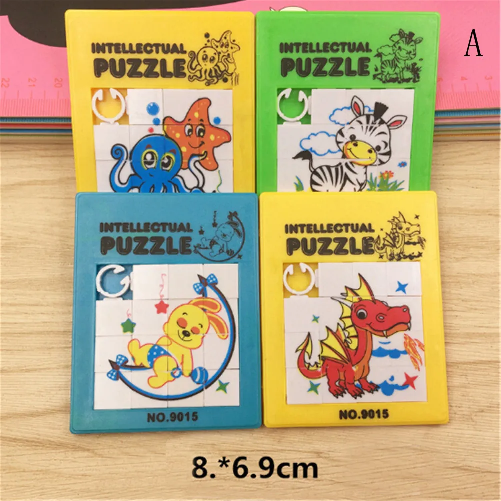 

1PCS Cute Animals Plastic Slide Puzzle Toys Children's Building Educational Toys Jigsaw Puzzle Kids Gift 8cm 10cm Random