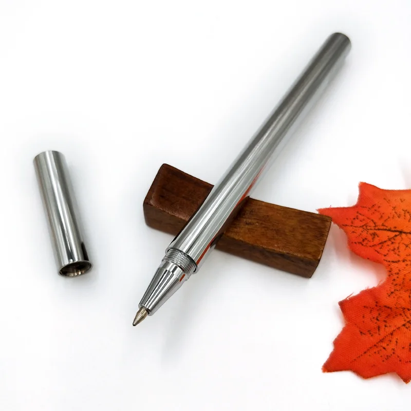 Yushun Высококачественная Роскошная шариковая ручка из чистой латуни и меди, шариковая ручка, шариковая ручка, канцелярская ручка, Офисная ручка, подарок - Цвет: silver pen only
