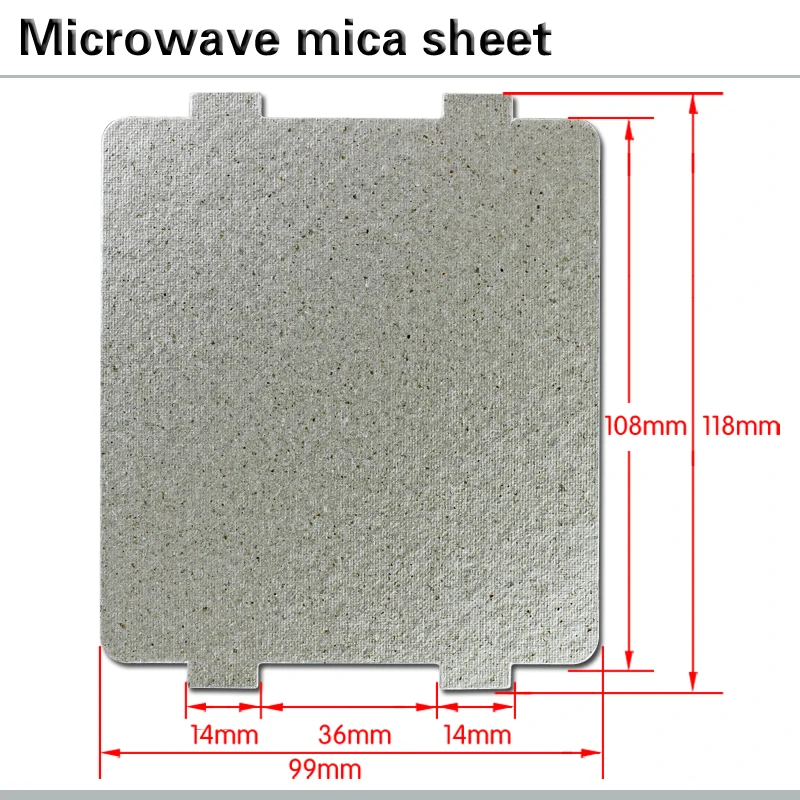 5 шт СВЧ Слюда Лист утолщенный высокая температура слюда-пластина аксессуары для СВЧ-печи толщина 0,4 мм Технические характеристики 99x108 мм