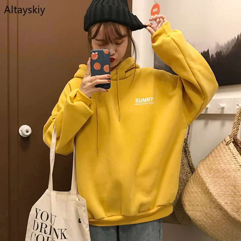 

Hoodies Women All-match Kawaii Female Korean Style Womens Autumn 2019 Leisure Trendy Clothing Lovely Printed Sweatshirts Chic