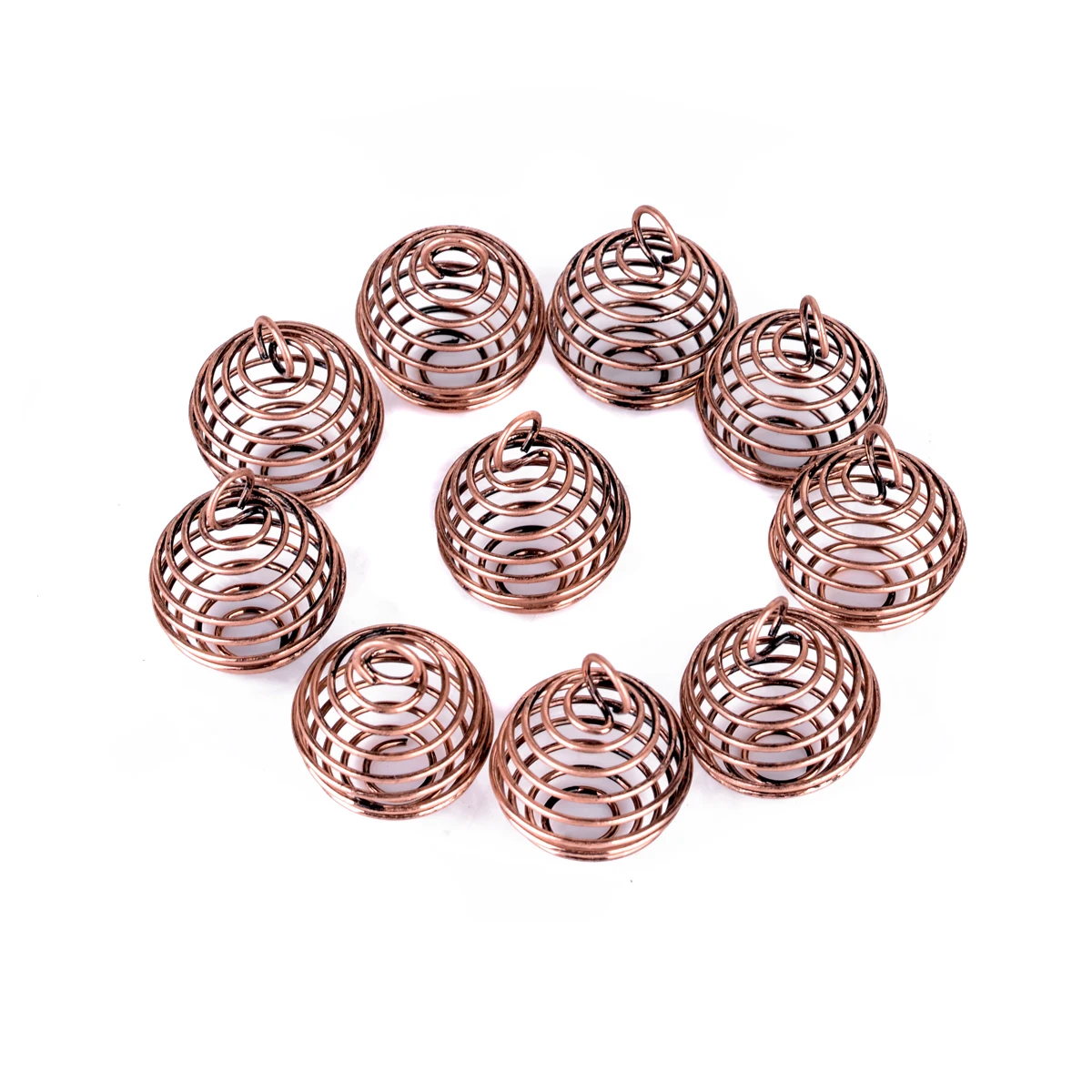 10pcs Shellhard Spiral Bead Cages DIY Pendant Charming Gold Color Necklaces & Pendants Jewellery Findings 25mm