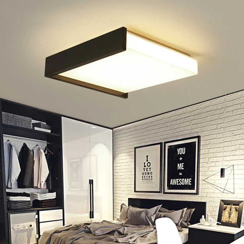 

Nordic LED ceiling lamp simple square wrought iron home bedroom living room dining room ceiling lamp lighting fixture mx6091414
