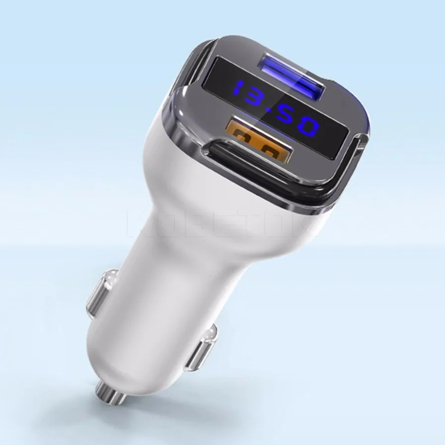 Kebidu быстрая Зарядное устройство 2,0 Dual USB Зарядное устройство для салона автомобиля Зарядное устройство адаптер 12 V-24 V с Напряжение/ток цифровой светодиодный Дисплей для автомобиля