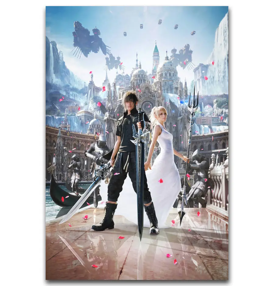 Hot Anime Game XV Noctis Luna FFXV Fantasy-Silk Art Poster Wall Sicker Decoration Gift