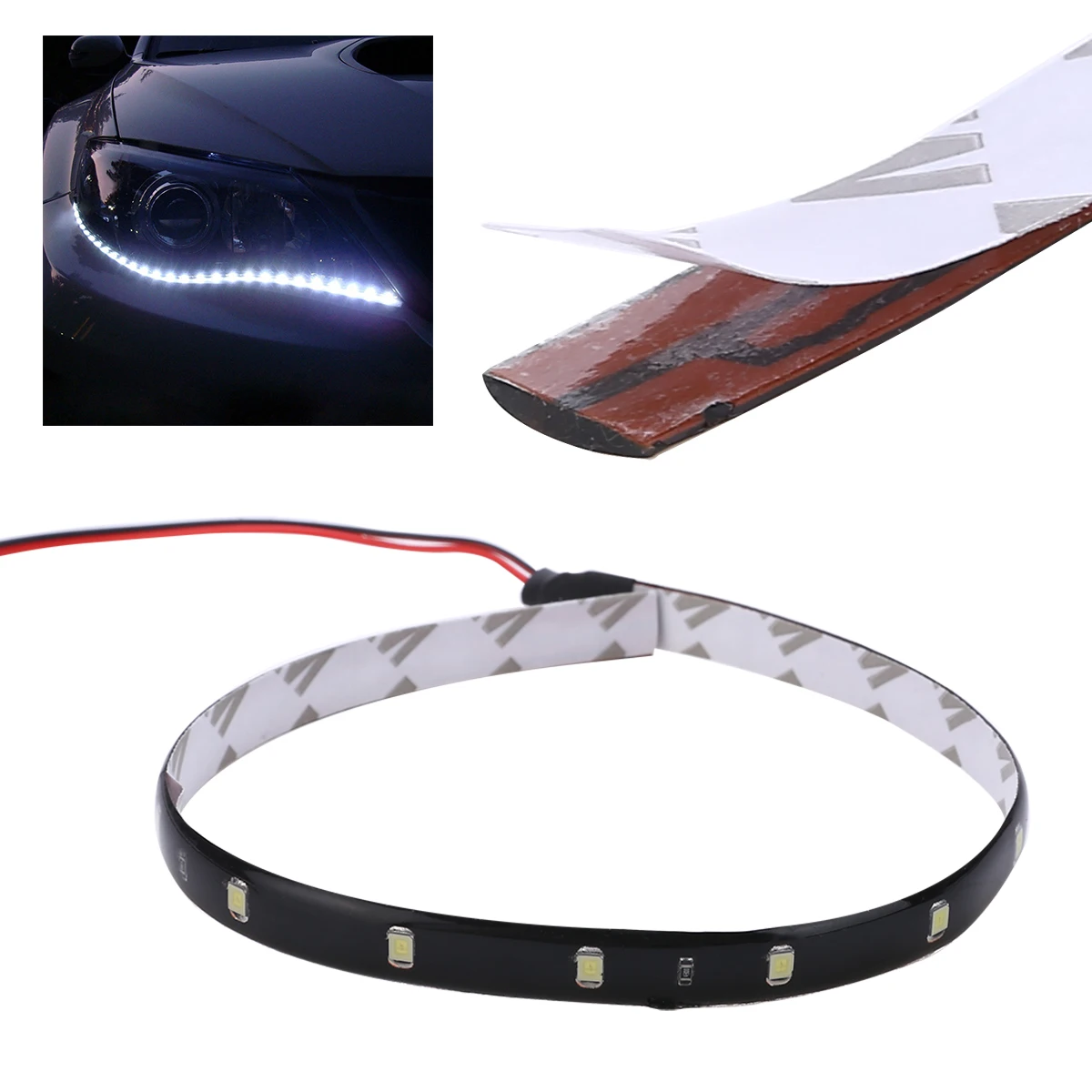 

New Arrival 5pcs 12V 15LED 3528SMD Car Motor Flexible Waterproof Strip Light Super White for Car Decoration