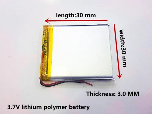 

3.7V,210mAH,[303030] Polymer lithium ion / Li-ion battery for Voice recorder pen,Smartband,BLUETOOTH,Smart watch