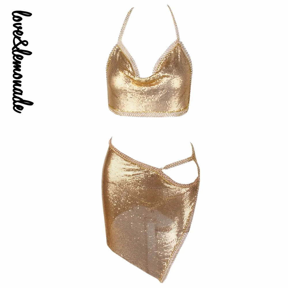 

Love&Lemonade Gold Cut Out Metal Material Two-Pieces Sets LM0129