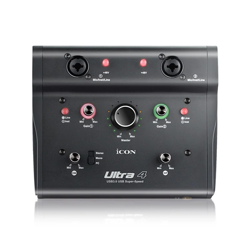 

Original ICON Ultra 4 USB 3.0 24-Bit 96/192KHz 2-In/2-Out audio interface external USB sound card for computer live broadcast
