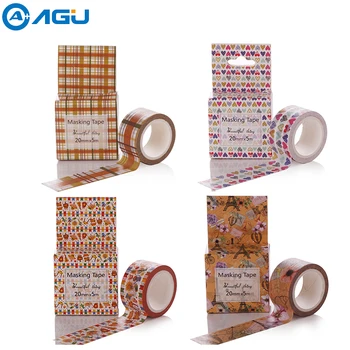 

AAGU 2017 New 1PC 20mm*5m Box Package Adhesive Sticker Tape Cute Dog Patterns Washi Tape 21 Styles Paper Masking Tape For DIY