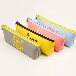 Милые Цвет Треугольники памяти в Корейском стиле Карандаш творческих канцелярских Сумки Обувь для мальчиков и девочек Карандаш сумка