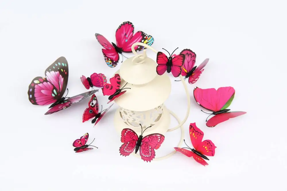 12 шт 3D Красочные бабочки магниты для холодильников для кухни домашний декор бабочки магниты на холодильник наклейки для украшения комнаты - Цвет: 4