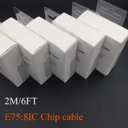 100 шт./лот 100% оригинал 2 м/6ft 8ic E75 чип синхронизации данных Зарядка через USB кабель для Foxconn iX XR XS MAX 6 7 8 plus с упаковочной коробке