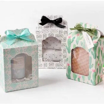 

Free shipping open window party cakge package gift boxes , 80pcs/lot , HBMY5