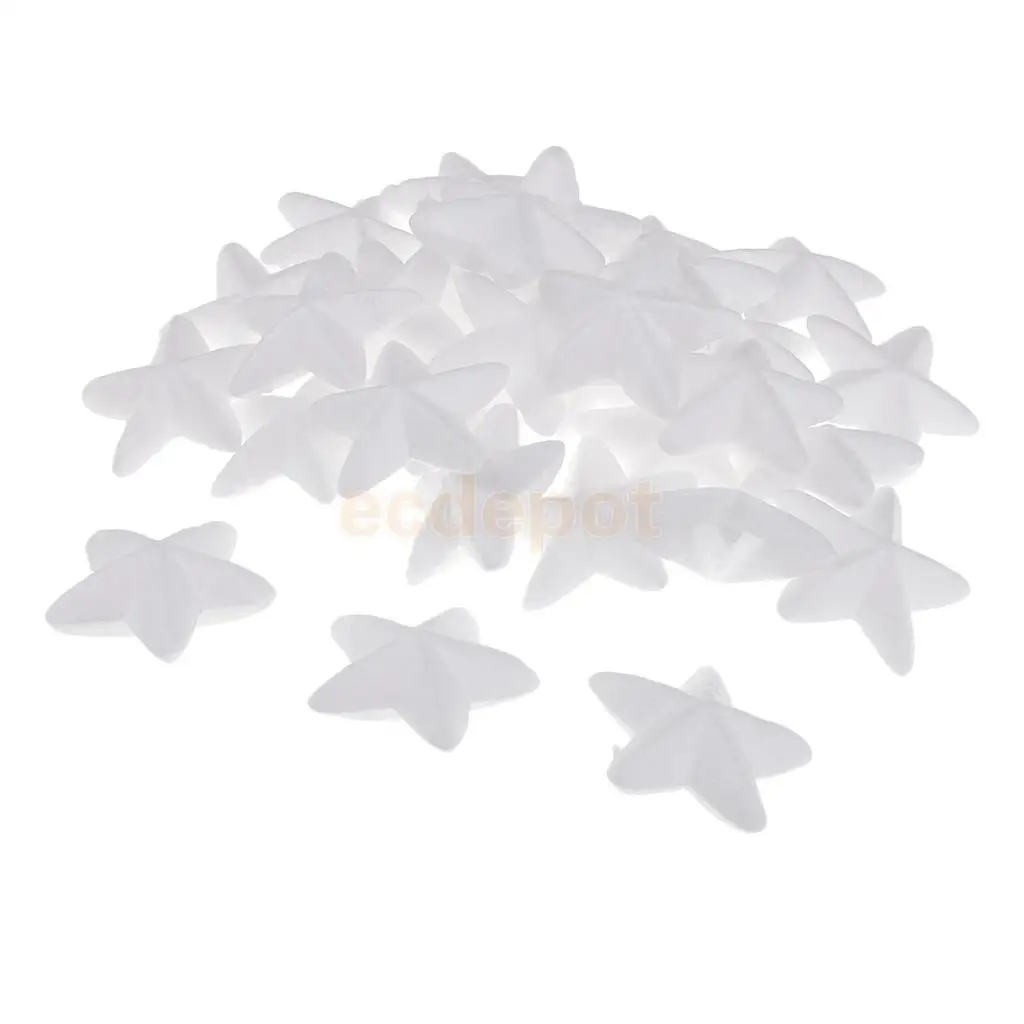 30 Pieces Star Shape Polystyrene Styrofoam Foam for Model Making DIY Christmas Ornament Decorations Modeling Craft 5cm