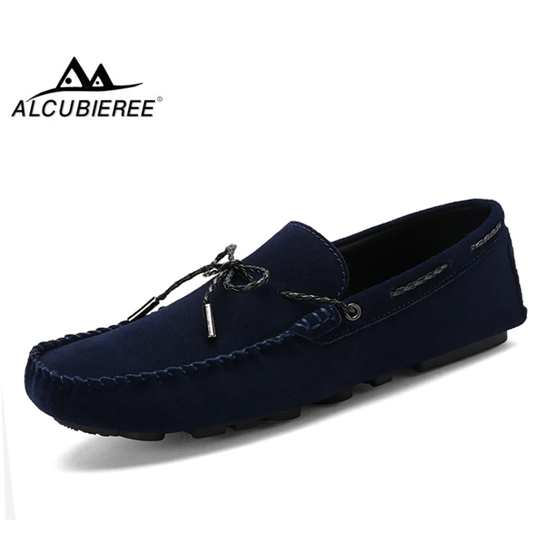 

ALCUBIEREE Autumn Men Comfort Driving Shoes Fashion Mens Loafers Slip On Mocassins Suede Leather Shoe Zapatos Homme Big Size 45