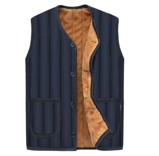 4XL Men's Vest Solid Fleece Casual Vest For Winter Men Vest Men Slim ...