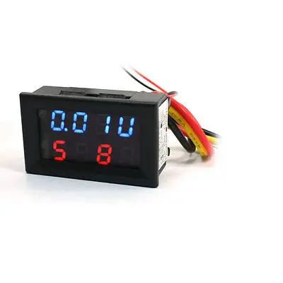 

DC Powered 0-100V 100A/75mV Digital Red Blue LED Volt Amp Test Panel Meter