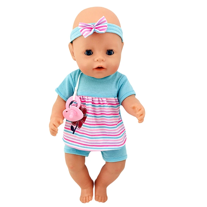 

Fit 18 inch 43cm Clothes For Doll Born New Baby Bee Red Sunflower with HairHand Clothes Accessories For Baby Birthday Gift