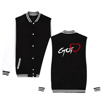 

K-POP KPOP GOT7 Baseball Uniform Men/Women Winter Jackets and Coats Streetwear Korean Hip Hop Zip-Up Fleece Hoodie Sweatshirt