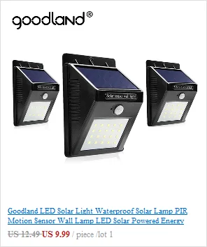 Goodland светодиодный светильник на солнечной батарее, водонепроницаемый 6 светодиодный s солнечный светильник, садовый светильник, датчик, автоматическое включение для украшения дома, настенный светильник