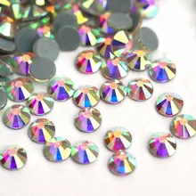 Rhinestones SS6-SS40 Crystal AB Hot Fix Strass Flat Back Glass Stone Self-Adehesive Rhinestones for Clothes