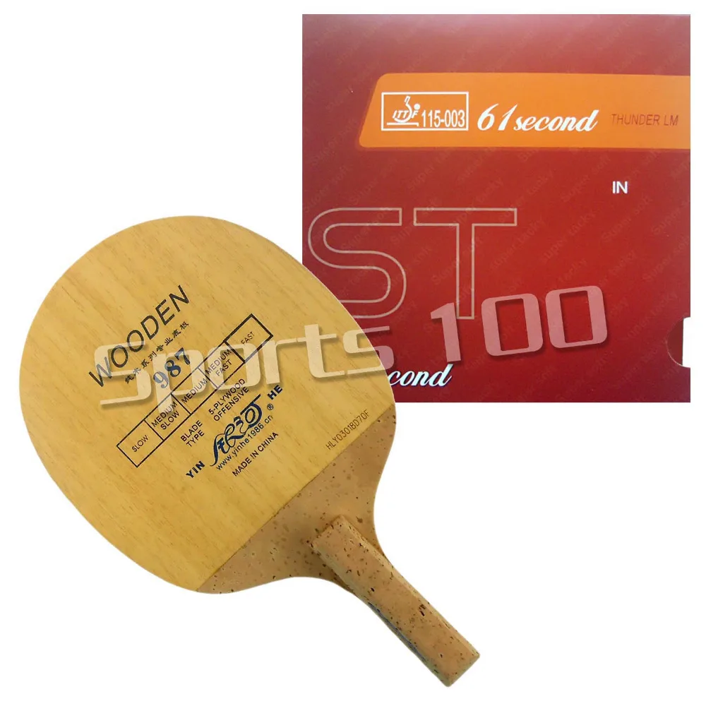 

Pro Table Tennis Combo Paddle Racket Galaxy 987 Blade with 61second LM ST Rubber